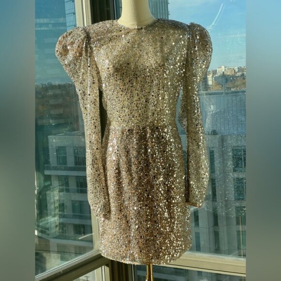 🆕 BRONX & BANCO 🧿 NWOT Tessa Silver Sequin Mini Dress, Sz L US 8 - Picture 6 of 15